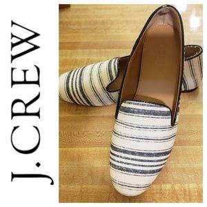 J. Crew, Dark Grey/Light Blk Striped Loafers, 6